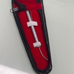Waxir Stainless Steel Scleral Depressor with Red and Black Zipper Case